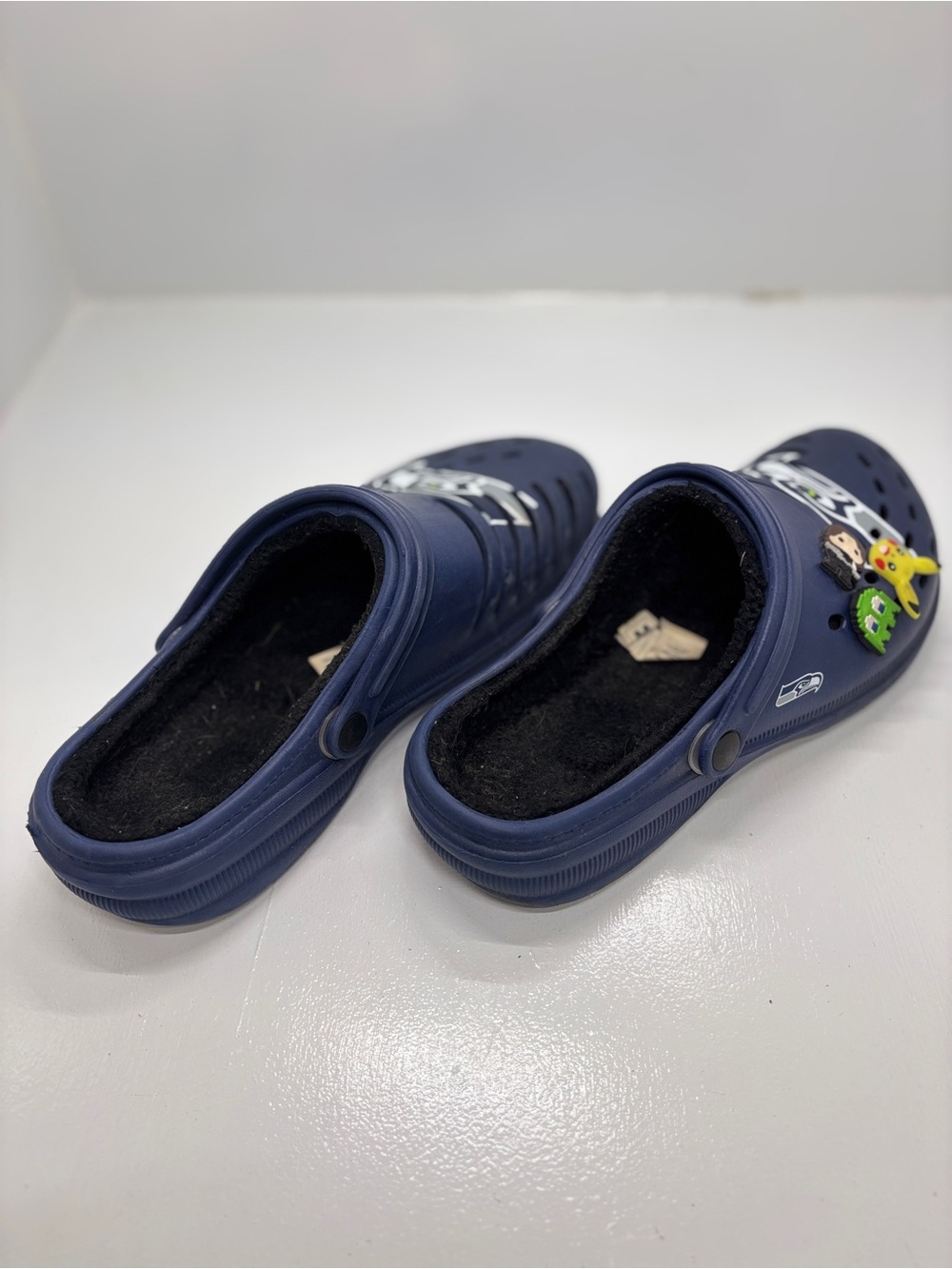 FOCO Seattle Seahawks Fleece Lined Clogs Men’s 9-10 Navy NFL Slip On Shoes - Picture 8 of 13